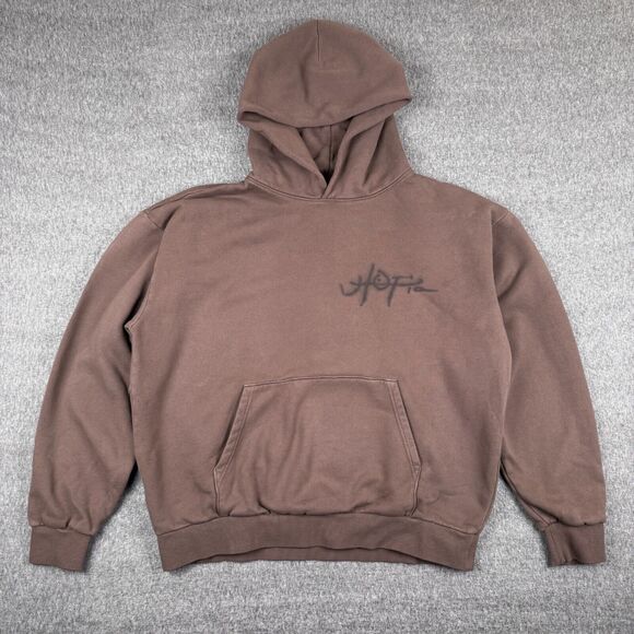 Utopia Travis Scott‎ Hoodie Men's XL Brown Boxy Rap Topia Pack A2 Sweatshirt - Picture 1 of 7
